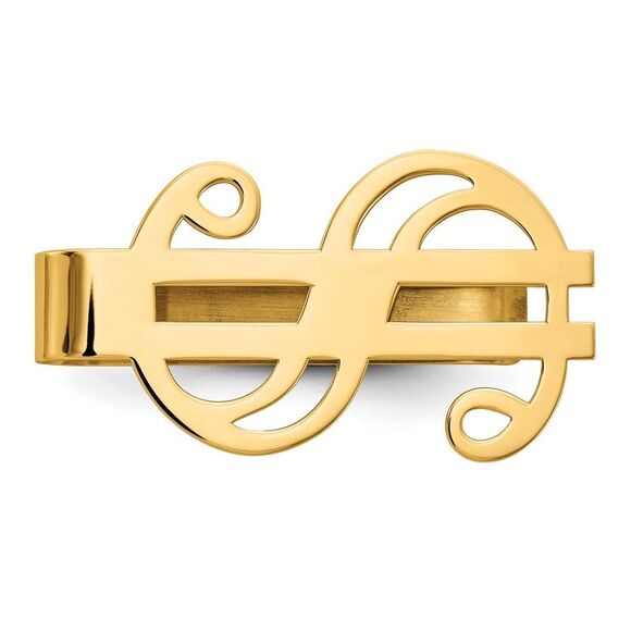 Black Bow Jewelry Co. Other - Men's 14k Yellow Gold Polished Dollar Sign Fold-Over Money Clip